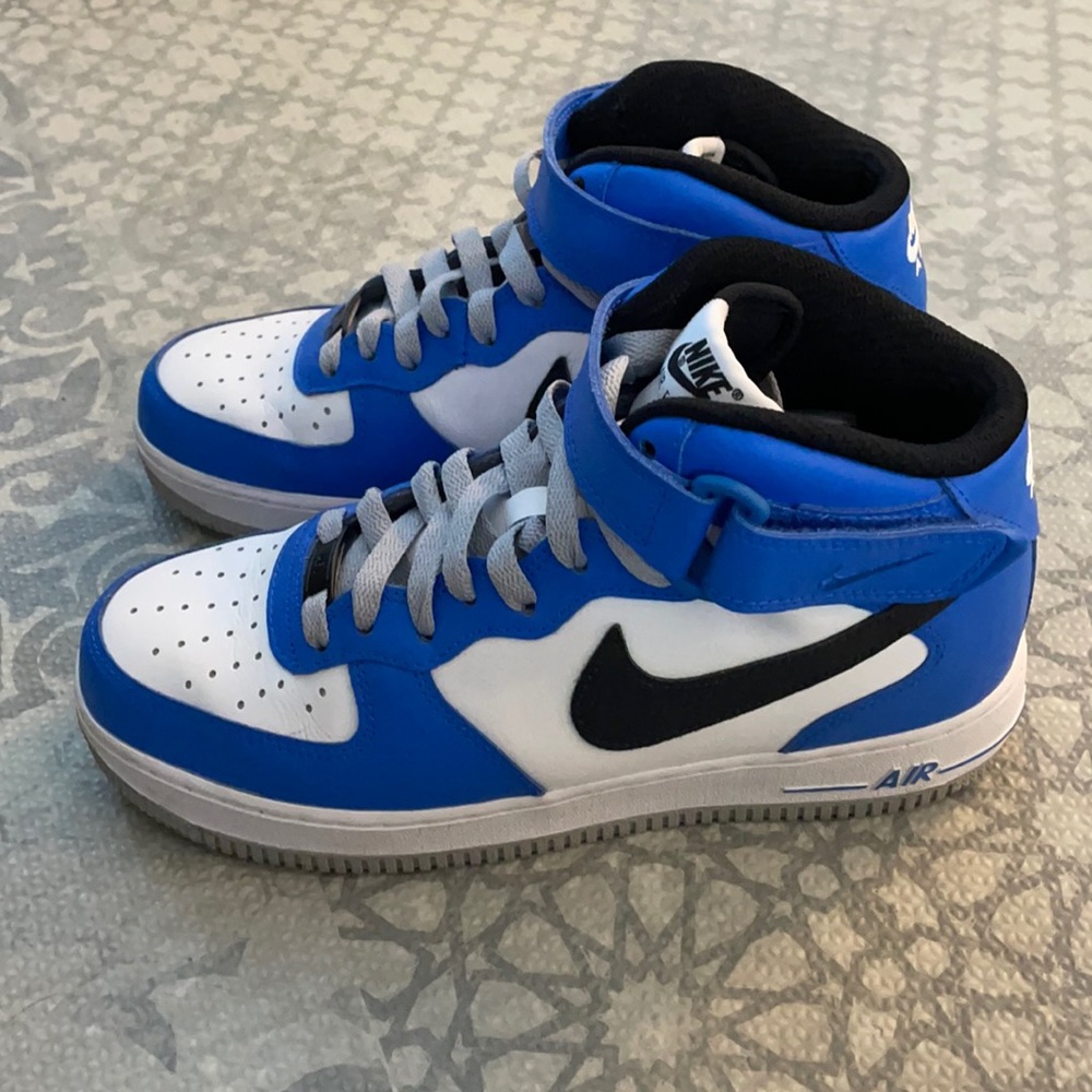 Nike Air Force 1-white, blue, gray and black